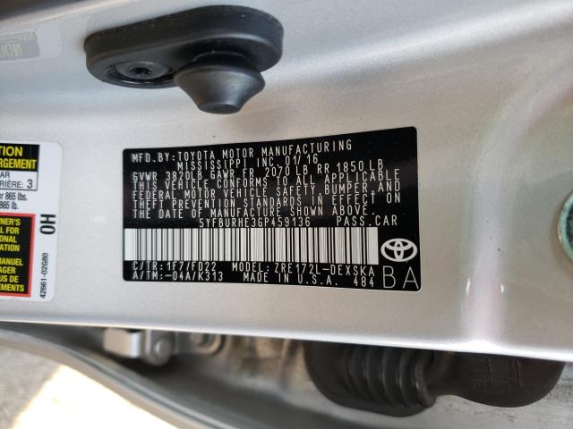 2016 TOYOTA COROLLA L - 5YFBURHE3GP459136