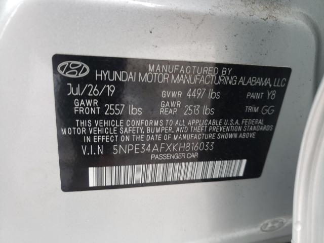 2019 HYUNDAI SONATA LIM 5NPE34AFXKH816033
