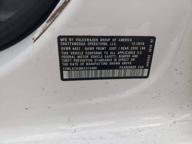 2019 VOLKSWAGEN PASSAT WOL 1VWLA7A35KC013465