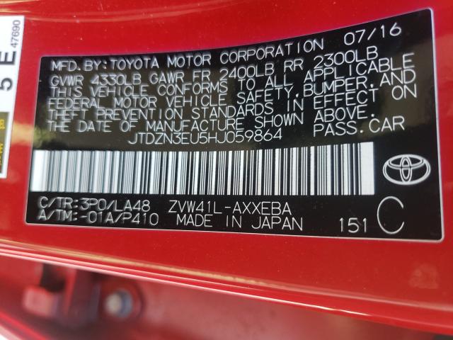 2017 TOYOTA PRIUS V JTDZN3EU5HJ059864