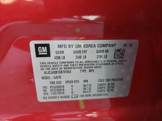 2016 BUICK ENCORE KL4CJASB1GB701654