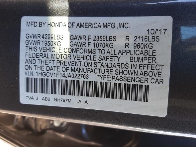 2018 HONDA ACCORD LX 1HGCV1F14JA022763