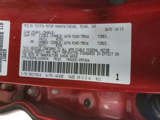2020 TOYOTA TACOMA DOU - 5TFAX5GN9LX169914