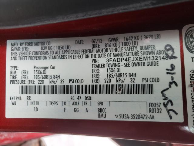2014 FORD FIESTA SE 3FADP4EJXEM132148