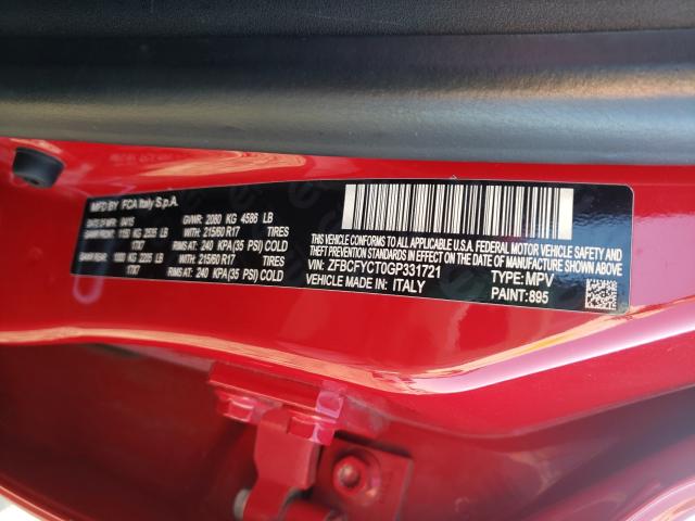 2016 FIAT 500X TREKK ZFBCFYCT0GP331721