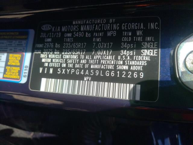 2020 KIA SORENTO S 5XYPG4A59LG612269