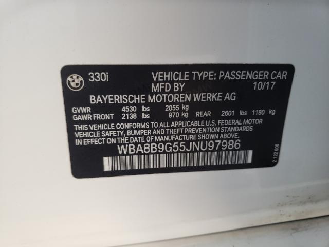 2018 BMW 330 I WBA8B9G55JNU97986