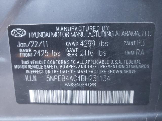 2011 HYUNDAI SONATA GLS 5NPEB4AC4BH231134