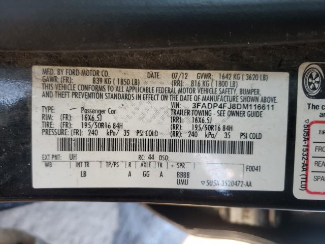 2013 FORD FIESTA TIT 3FADP4FJ8DM116611