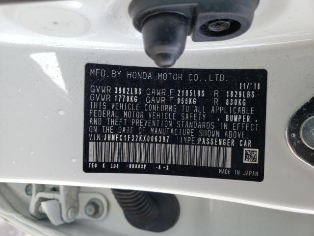 2019 HONDA CIVIC EX JHMFC1F32KX006397
