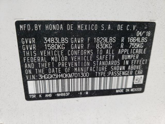 2019 HONDA FIT LX 3HGGK5H40KM701300