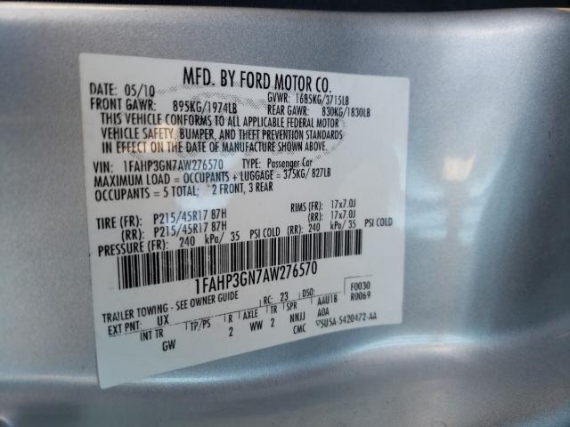2010 FORD FOCUS SES 1FAHP3GN7AW276570