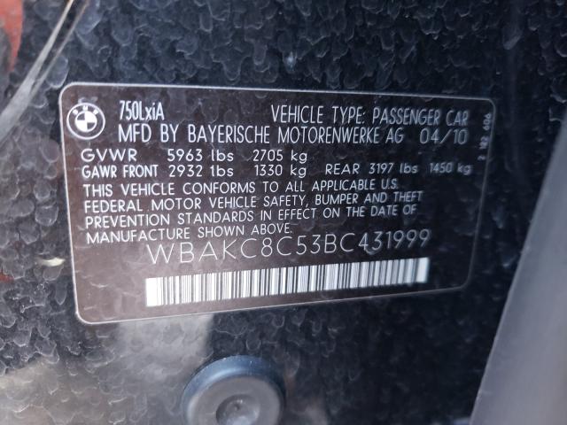 2011 BMW 750LI WBAKC8C53BC431999