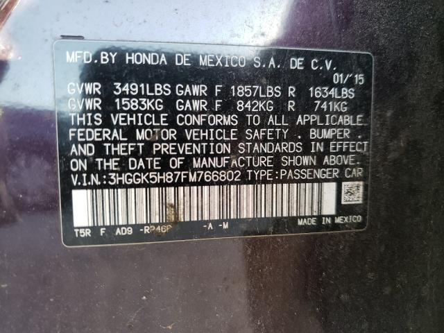 2015 HONDA FIT EX 3HGGK5H87FM766802
