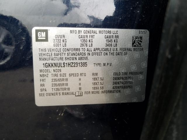 2017 GMC ACADIA SLT 1GKKNULS1HZ231385