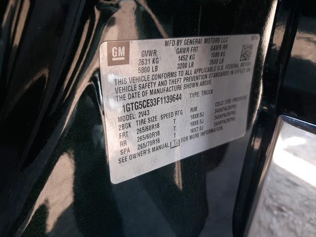 2015 GMC CANYON SLT 1GTG5CE33F1139644