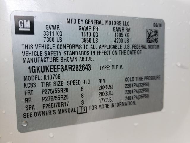 2010 GMC YUKON DENA 1GKUKEEF3AR282643