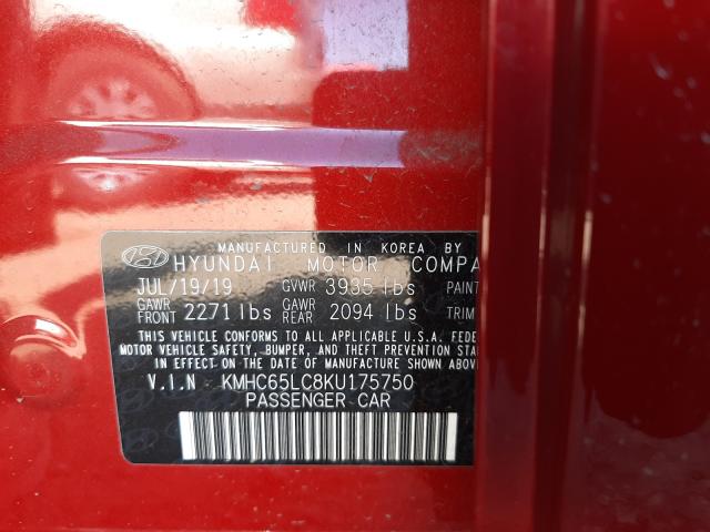 2019 HYUNDAI IONIQ BLUE KMHC65LC8KU175750