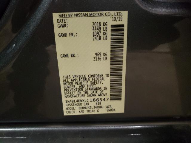 2020 NISSAN ALTIMA SV 1N4BL4DWXLC186547