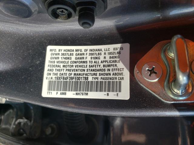 2015 HONDA CIVIC HYBR 19XFB4F39FE001788