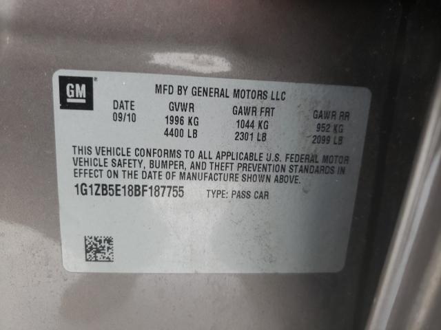 2011 CHEVROLET MALIBU 1G1ZB5E18BF187755