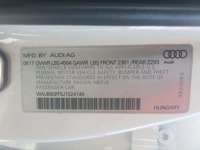 2018 AUDI A3 PREMIUM WAUB8GFF5J1024146