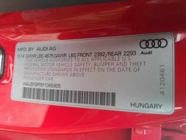 2015 AUDI A3 PREMIUM WAUEFGFF5F1065905