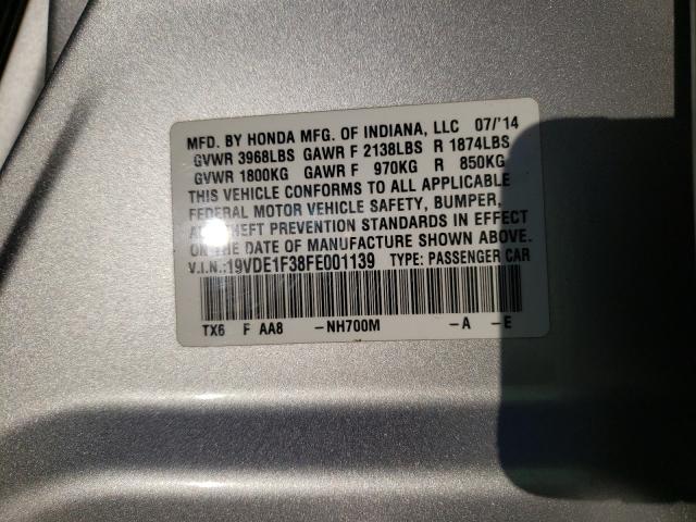 2015 ACURA ILX 20 19VDE1F38FE001139