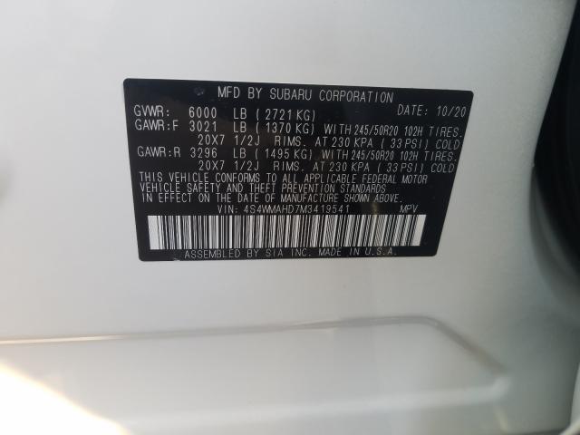 2021 SUBARU ASCENT PRE 4S4WMAHD7M3419541