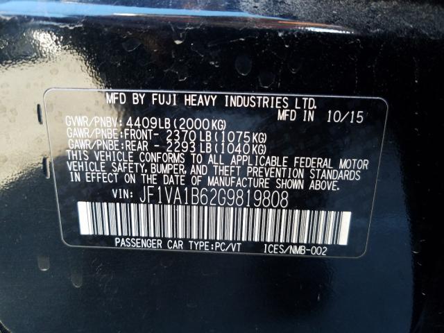 2016 SUBARU WRX JF1VA1B62G9819808