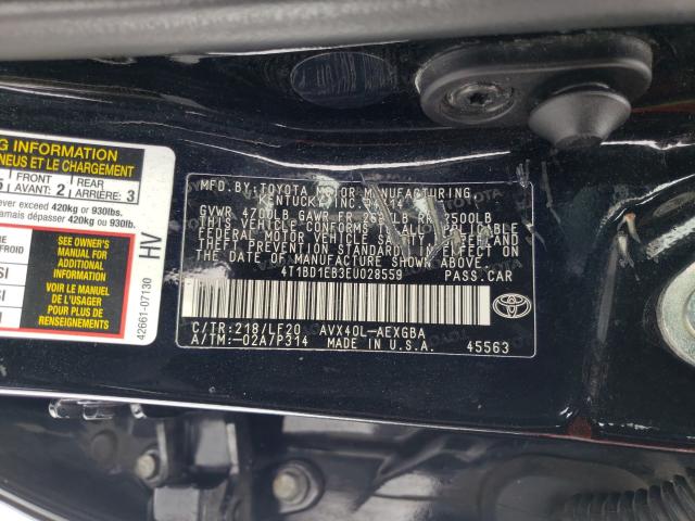 2014 TOYOTA AVALON HYB 4T1BD1EB3EU028559