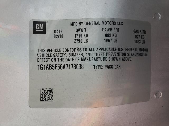 2010 CHEVROLET COBALT LS 1G1AB5F56A7173098