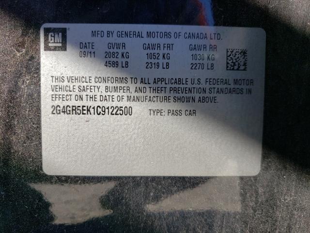 2012 BUICK REGAL 2G4GR5EK1C9122500