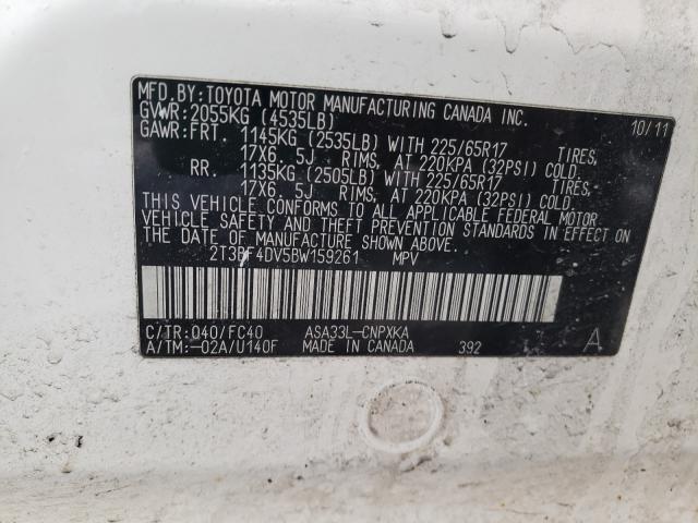 2011 TOYOTA RAV 4 2T3BF4DV5BW159261