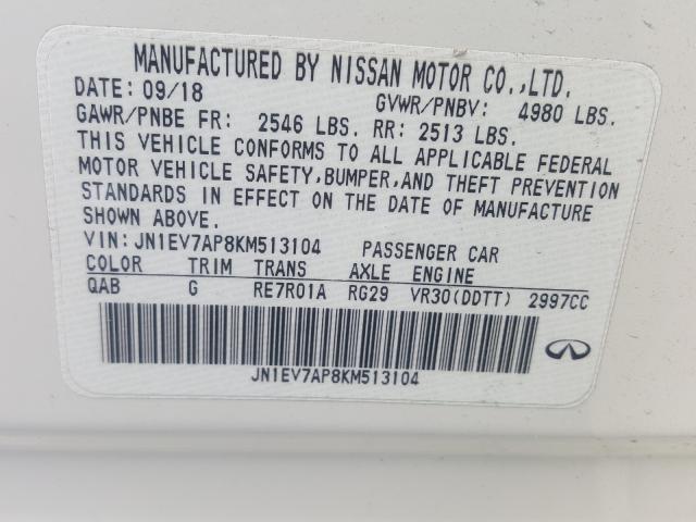 2019 INFINITI Q50 LUXE JN1EV7AP8KM513104