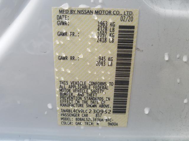 2020 NISSAN ALTIMA SR 1N4BL4CV9LC230952