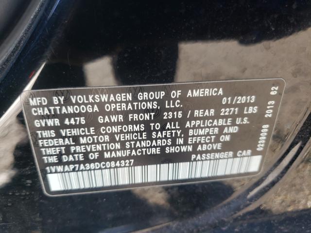 2013 VOLKSWAGEN PASSAT S 1VWAP7A36DC084327