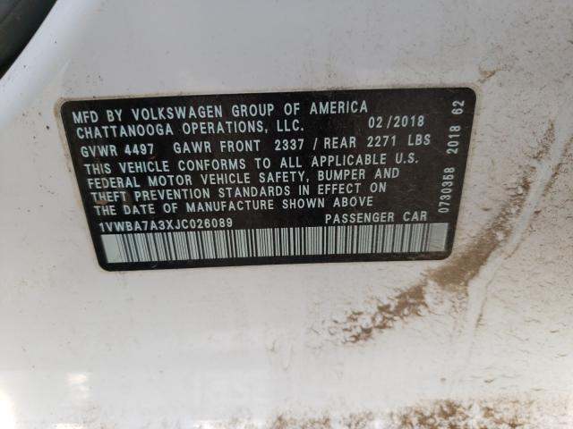 2018 VOLKSWAGEN PASSAT SE 1VWBA7A3XJC026089