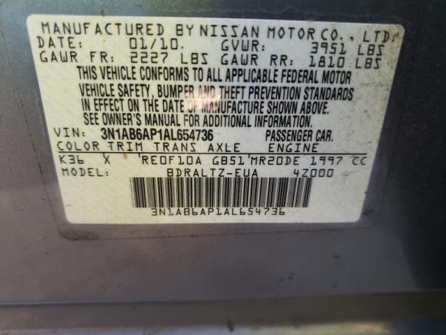 2010 NISSAN SENTRA BAS 3N1AB6AP1AL654736