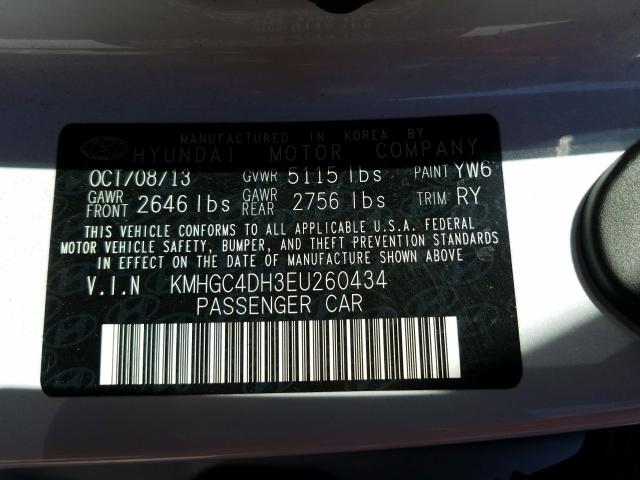 2014 HYUNDAI GENESIS 5. KMHGC4DH3EU260434