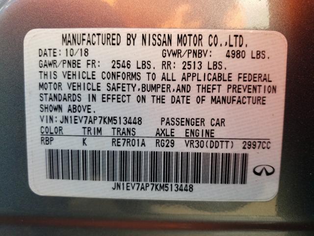2019 INFINITI Q50 LUXE JN1EV7AP7KM513448