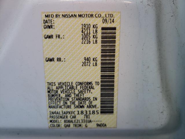 2015 NISSAN ALTIMA 2.5 - 1N4AL3APXFC183185