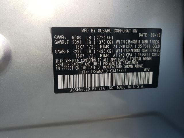2019 SUBARU ASCENT PRE 4S4WMAFD1K3427764