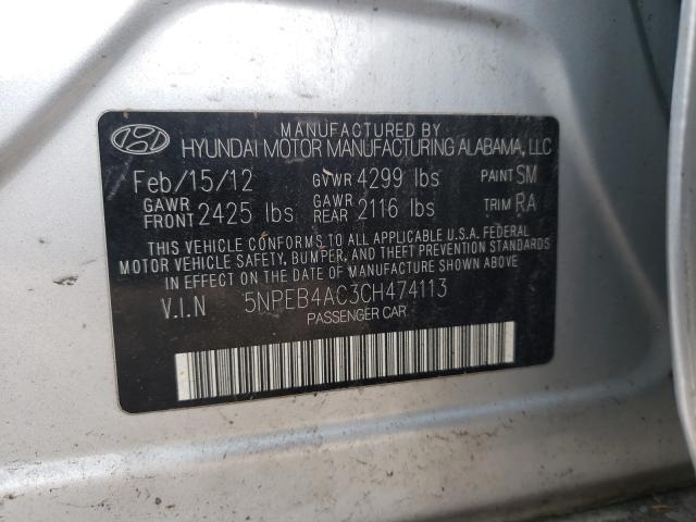 2012 HYUNDAI SONATA 5NPEB4AC3CH474113