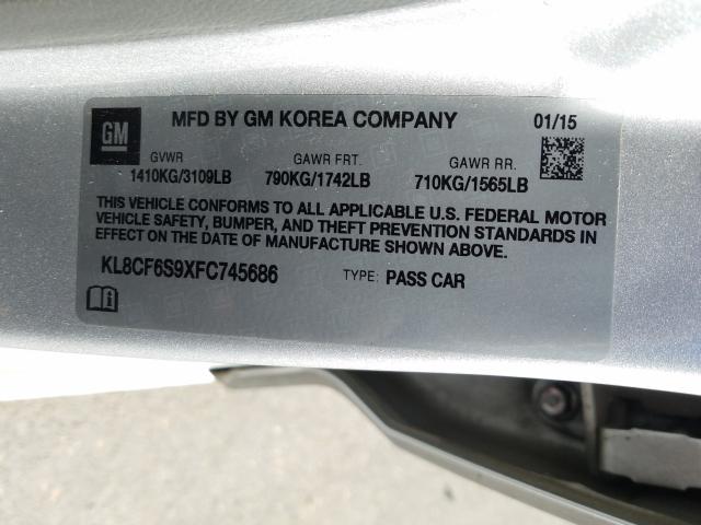 2015 CHEVROLET SPARK 2LT KL8CF6S9XFC745686