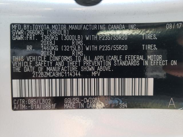 2017 LEXUS RX 350 BAS - 2T2BZMCA9HC114344