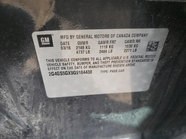 2016 BUICK REGAL PREM 2G4GS5GX9G9184438
