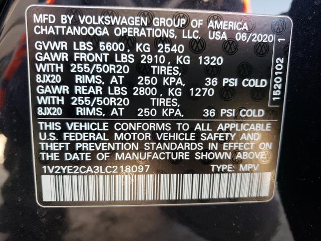 2020 VOLKSWAGEN ATLAS CROS 1V2YE2CA3LC218097
