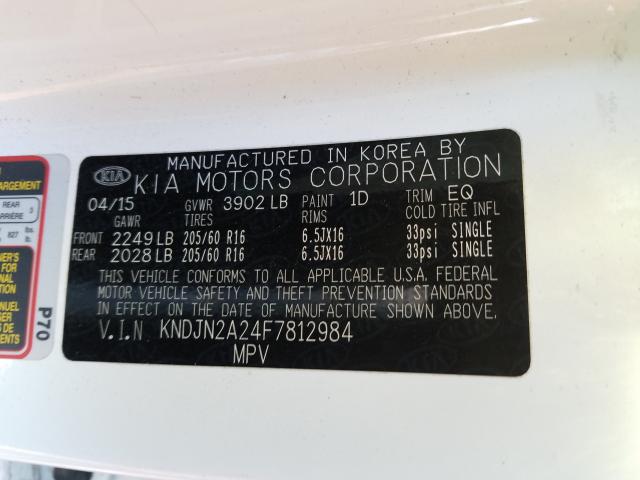 2015 KIA SOUL KNDJN2A24F7812984