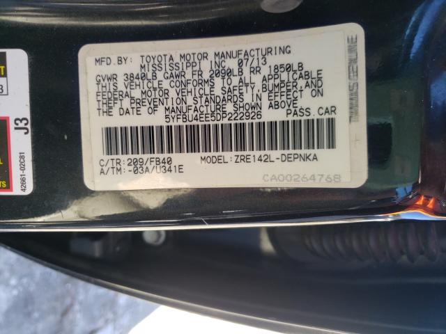 2013 TOYOTA COROLLA BA 5YFBU4EE5DP222926